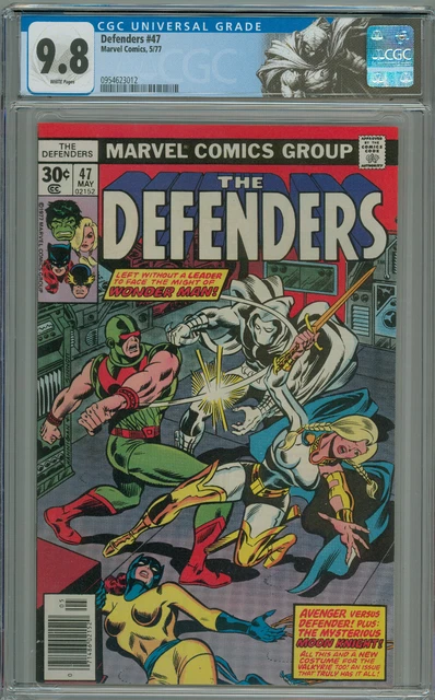 DEFENDERS 47 CGC 9.8 WP Moon Knight Wonder Man Nick Fury BRONZE Age MARVEL 1977