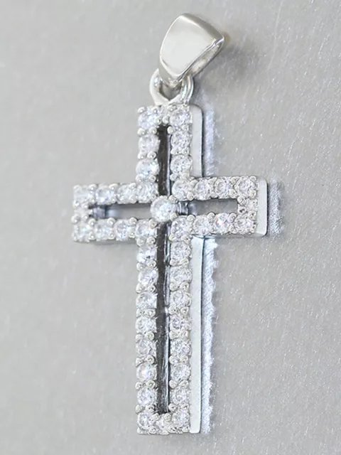 Anhänger Kreuz Silber 925 mit Zirkonias Silberkreuz eleganter Kettenanhänger