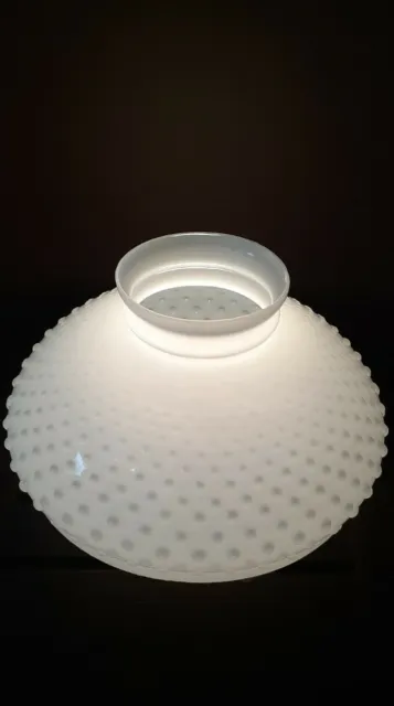 Vtg Huge Milkglass Hobnail Glass GWTW Lamp Shade Replacement 13-3/4" Fitter