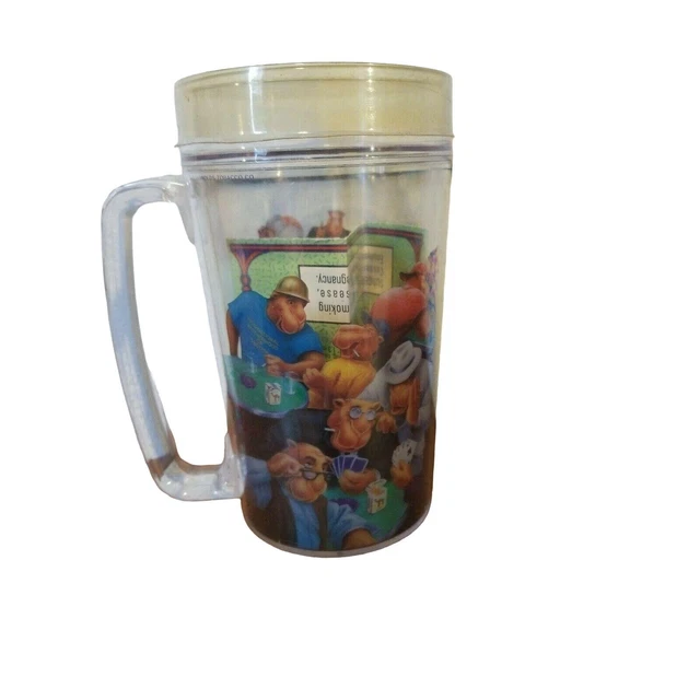 CAMEL Cigarettes Collectible Clear Plastic Mug/Cup 16 oz. 6 1/2" Poker Hall