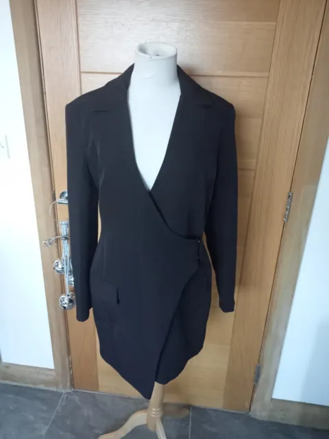 BNWT RRP£85 Womens RIVER ISLAND Black Eccentric Blazer Style Dress Size 10