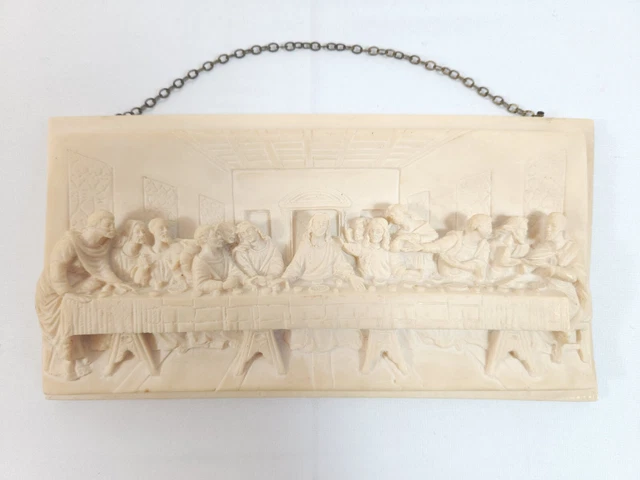 VINTAGE CARVED RESIN The Last Supper 3D Wall Hanging Plaque $29.99 ...