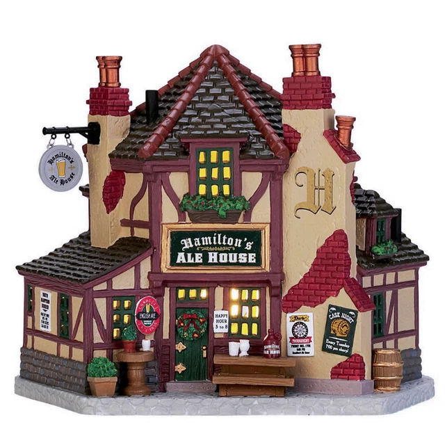 Lemax 2017 Christmas Hamilton's Ale House Coventry Cove #75250 Tudor Style Cask