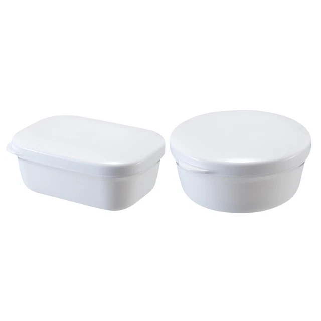 2 PEZZI cassette per sapone scatole per sapone in plastica contenitore per sapone contenitore per stoccaggio (bianco)