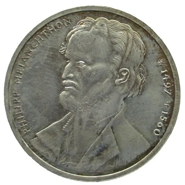Frg Silver Commemorative Coin 10 DM 1997 J 500. Birthday Von Philipp Melanchthon