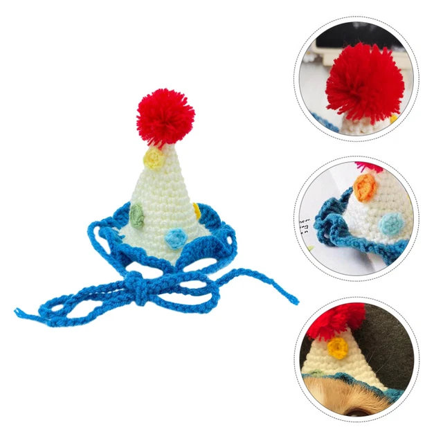 Gorro de lana para mascotas sombrero de fiesta ropa para vestir para mascotas gorro de perro