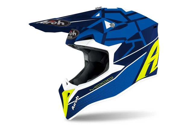 Wrm18S - Casco Off Road,Cross, Airoh Wraap Mood Blue Gloss Helmet Taglia S