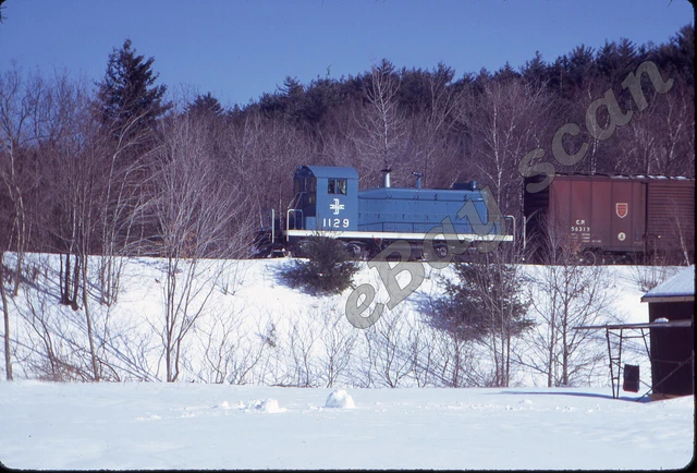 Boston & Maine 1129 (EMD SW1) on local N-1, February 1973 - 4 Kodachrome slides 4