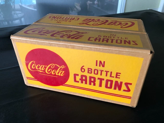 VINTAGE 1950&rsquo;S COCA Cola 6 Bottle Carrier Box Crate Soda Pop Cardboard