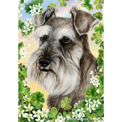 Clover Garden Flag - Uncropped Grey Schnauzer 311401