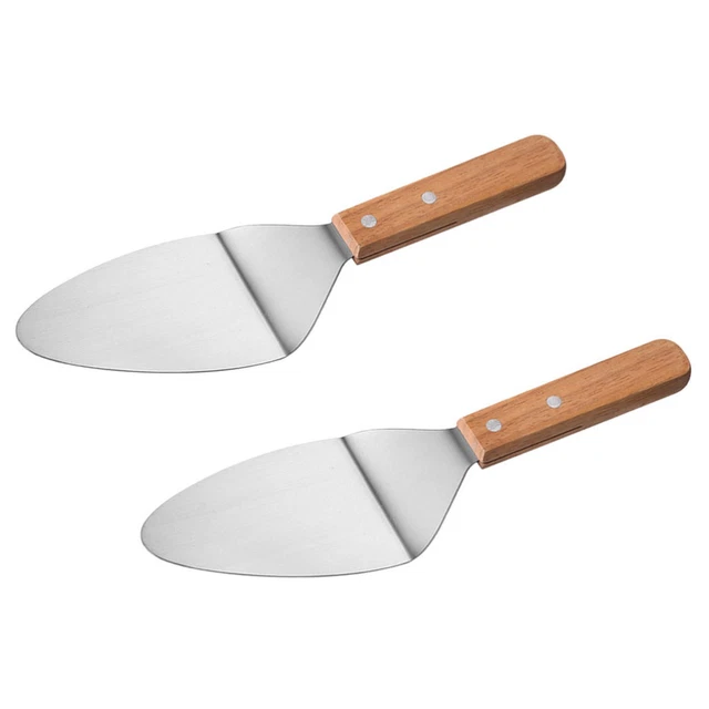 2 Pcs cutter spatule à À Pizza Manche En Bois Outils De Gril Acier Inoxydable