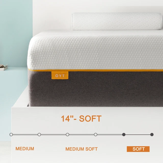 OYT Gel Memory Foam 8" 10" 12" 14" Mattress - Twin Full Queen King Bed In A Box