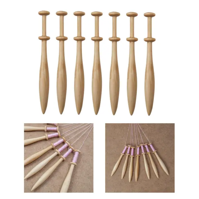 7x Lace Bobbins Set Portable Durable Beginners Weaving Supplies Adult Hand