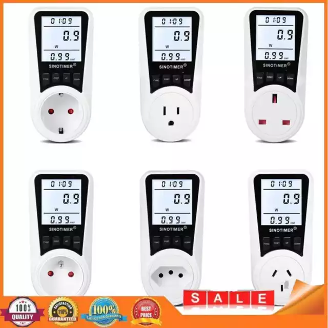 Socket Wattage Monitor Electricity Kwh Energy Meter Measuring Outlet Power