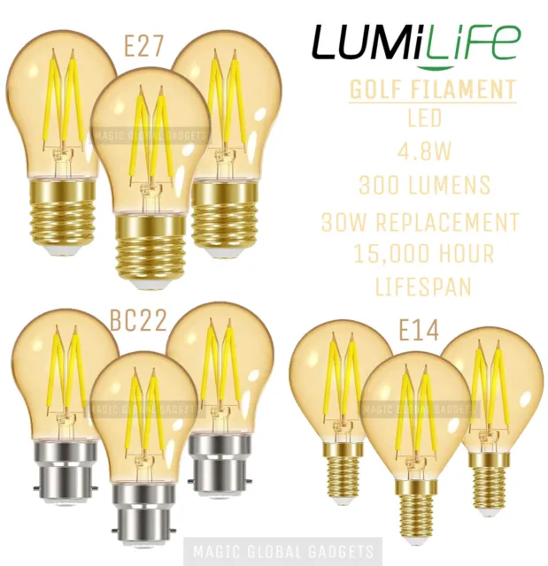 Vintage LED Filament Bulbs Edison Radio Valve Lightbulb Lamp Amber A+ Light Lamp