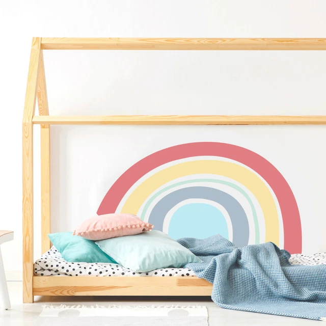 COLORFUL RAINBOW REMOVABLE Wall Fabric Decal Set Sticker Baby Bed Room