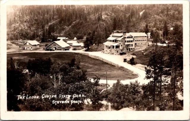 Aerial View RPPC Postcard Lodge at Custer State Park South Dakota  1923     2098