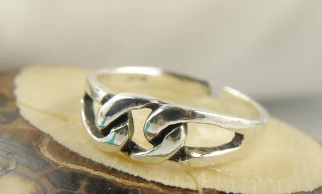 Sterling Silver Adjustable Toe Ring or pinkie ring size 3.5 Adsutable