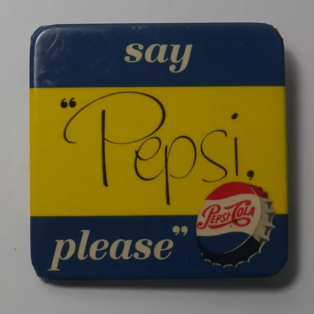 Vintage 1953 Pepsi-Cola Badge Say Please Advertising Pin FG-53 Pinback Button