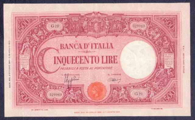 500 lire Barbetti Ottobre 1943 – Rara in SUP