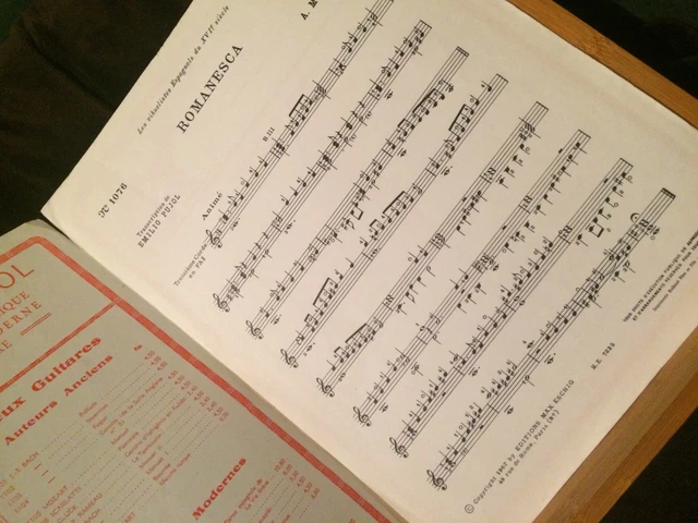 A. Mudarra Romanesca partition guitare Emilio Pujol Eschig n°1076