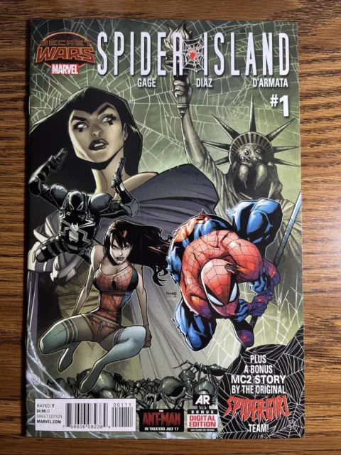 Spider-Island 1 Nm/Nm+ Spider-Man Humberto Ramos Cover Marvel Comics 2015