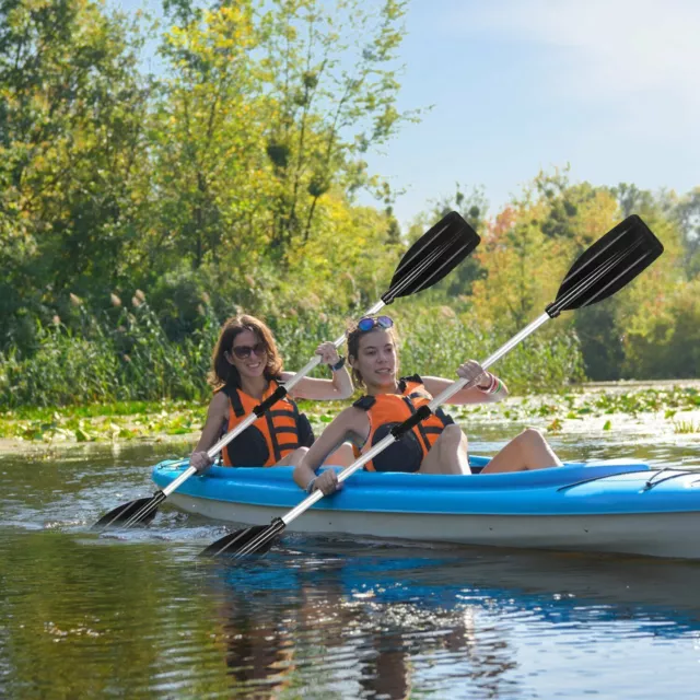 2PCS Double-Ended Kayak Paddles Detachable Canoe Paddle Boat Oars Aluminum Alloy