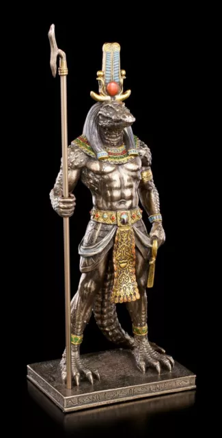 Sobek Figur - Altägyptischer Gott mit Krokodilkopf - Ägyptischer Gott Statue