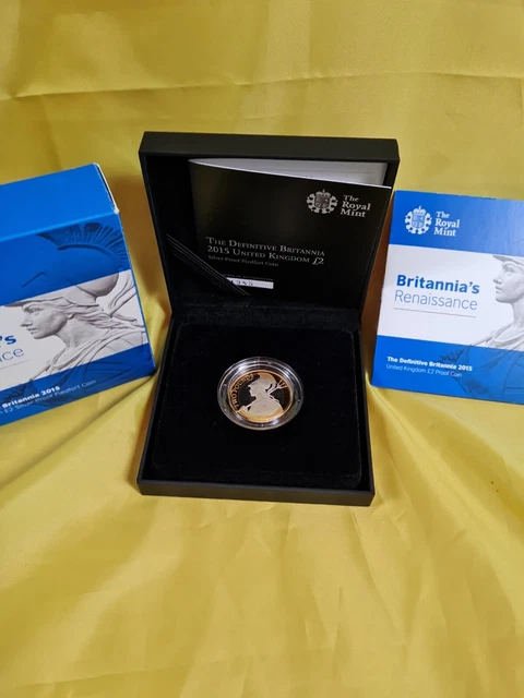 Royal Mint 2015 Definitive Britannia 2 Pound Silver Proof Piedfort Coin