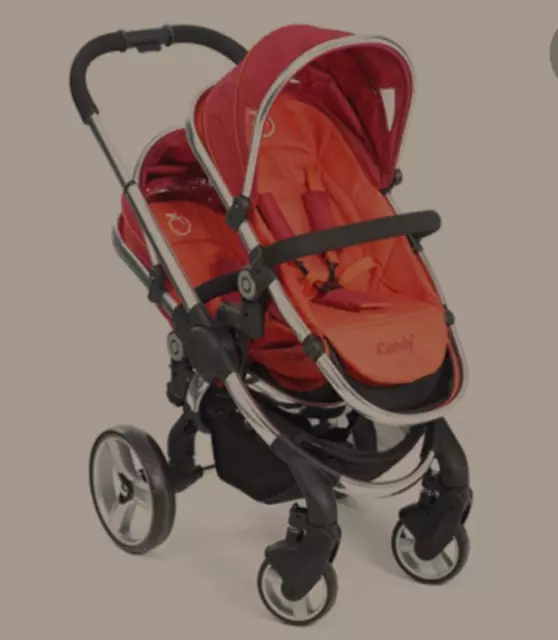 Brand new iCandy peach tomato red buggy pram double USA large tomato lower seat