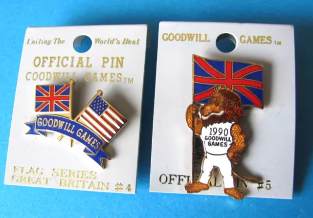 2, 1990 GOODWILL GAMES Pin Badges. Sports. Unused. (no 4 & 5 ) GB