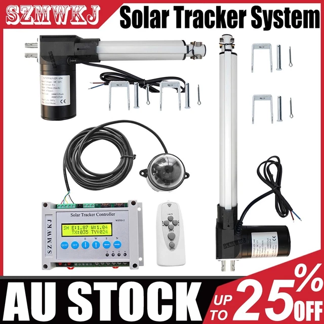 DUAL AXIS SOLAR Sun Track Tracker 6000N DC12V Linear Actuators & LCD ...