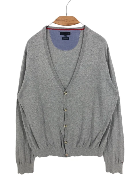 Tommy Hilfiger Uomo Cotone Premium Maglione Cardigan Maglione Taglia XL