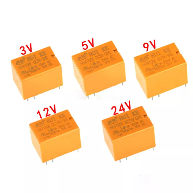 HK4100F Miniatur-Print-Relais 3V,5V, 9V,12V, 24V= 1 xUM 100 Ohm 125VAC 30VDC /3A