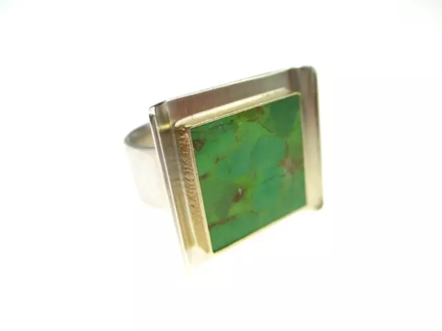 TOP Designer Edelstein Ring 925 Silber Meisterpunze 70s Gemstone Modernist