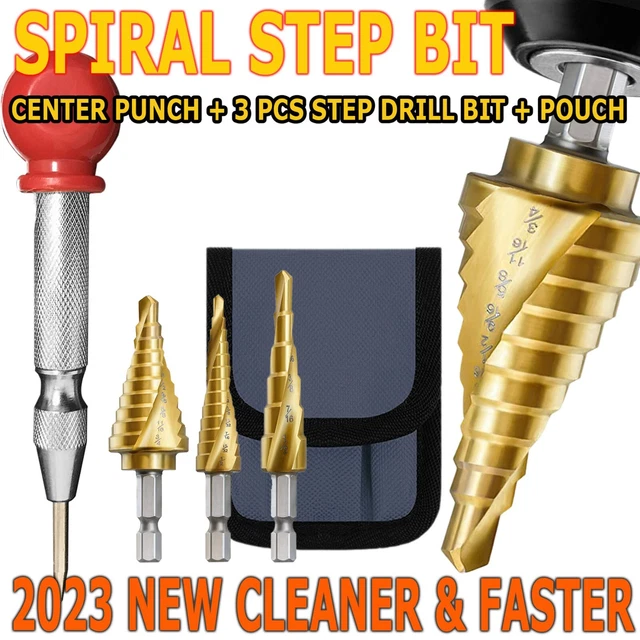 4X High Speed Steel Cobalt Titanium Spiral Step Drill Bit Multiple Hole 28 Size