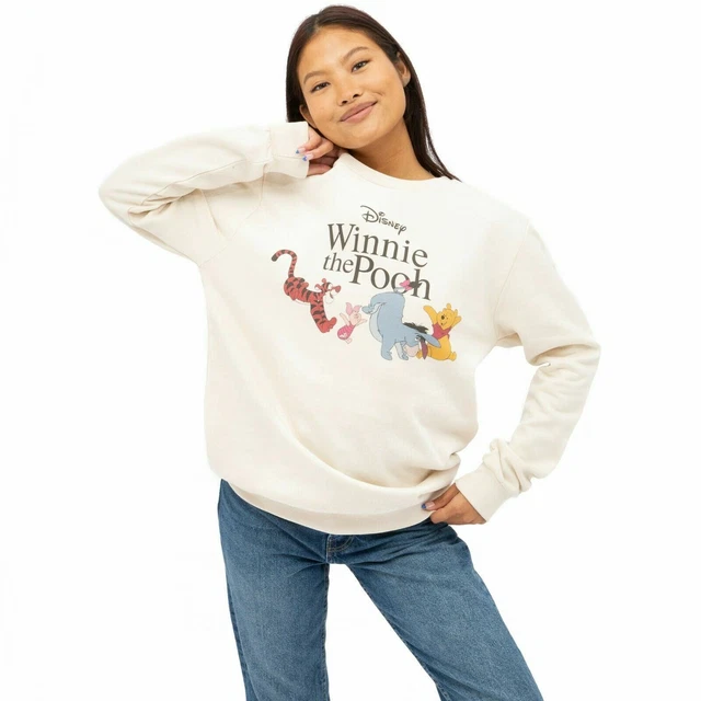 OFFICIAL DISNEY LADIES Winnie The Pooh & Gang Sweatshirt White S XL £