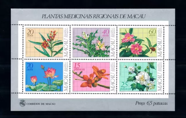[50305] Macau 1983 Medicinal plants Flowers Souvenir Sheet MNH