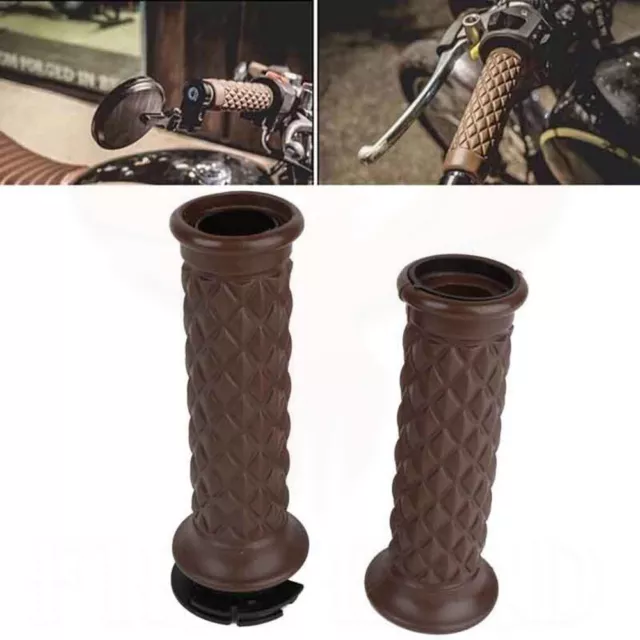 7/8" 22cm Motorcycle Handlebar Hand Grip Universal Fit For Bobber Clubman Custom