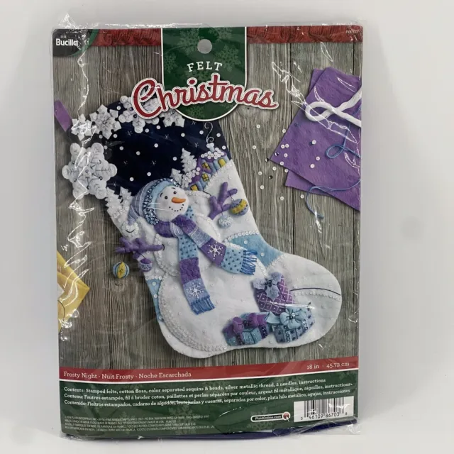 BUCILLA SANTA CLAUS Pet Felt Applique Christmas Stocking Kit 33189
