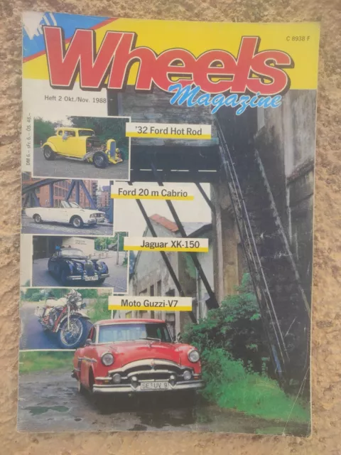 WHEELS Magazine Car '32 Ford Hot Rod 20m Cabrio 1988 German Jaguar Moto Guzzi V7 2