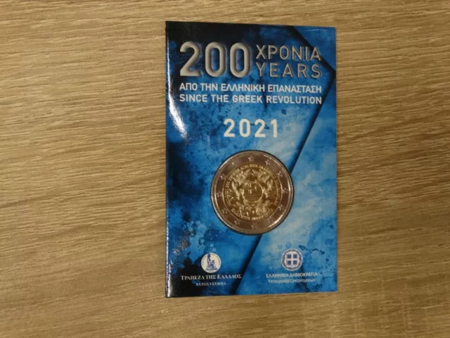 2 Euro Griechenland 2021 200. Jahr Griechischen Revolution in Original Coincard