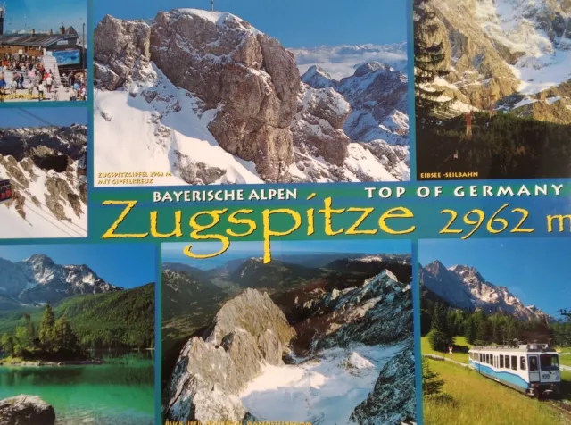 Bavaria Zugspitze Germany Map Placemat VTG Travel Souvenir Laminated Large