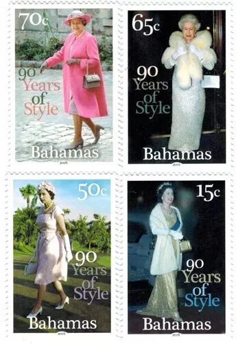 Bahamas 2016 - Queen Elizabeth II, 90th Birthday - Set of 4v Stamps - MNH