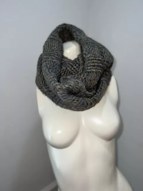 Portolano Chunky Ribbed Knit Marled Infinity Scarf Snood Bolero Wool Blend Nwt