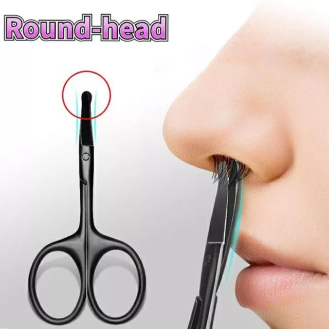 Stainless Steel Facial Nose Hair Scissors Cut Beard Moustache Eyebrow Trimmer AU