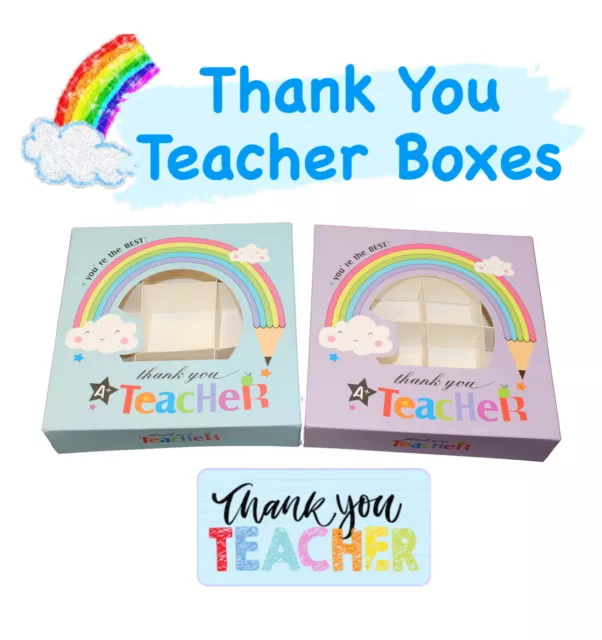 Empty Pick and Mix Sweet/Gift Boxes with Inserts-15x15x3.5cm💙THANK YOU TEACHER