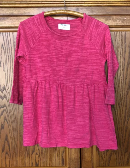 Old Navy Girl's Pink Long Sleeve Dress, Size M (8)