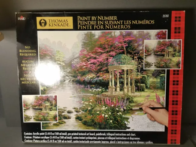 16×20 Thomas Kinkade Garden Of Prayer Paint By Numbers 21787 Plaid New In Box