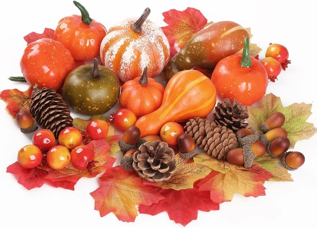 Calabazas Artificiales Decoradas Con Imitación De Calabazas Falsas